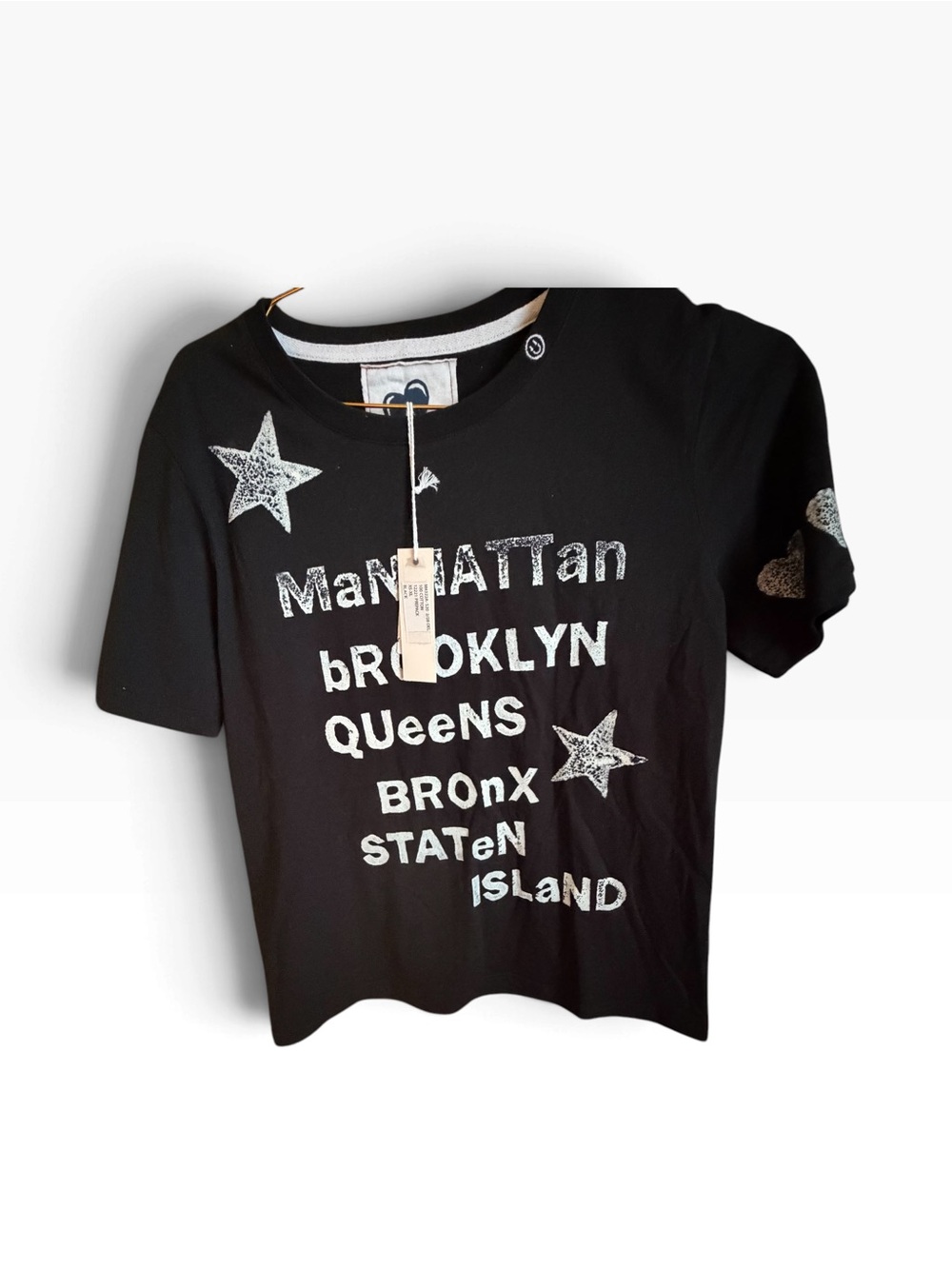 Just Madison NYC Five Boroughs Graphic T-Shirt Black S NWT